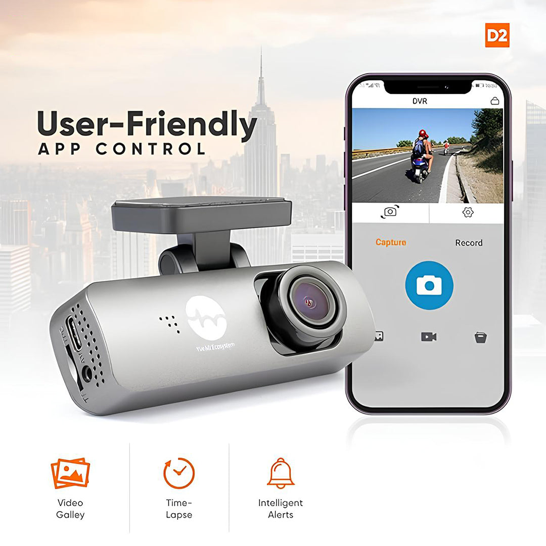 YueMi D2 1CH WiFi 4K DashCam DVR (Mobile APP Control) 24H Monitor