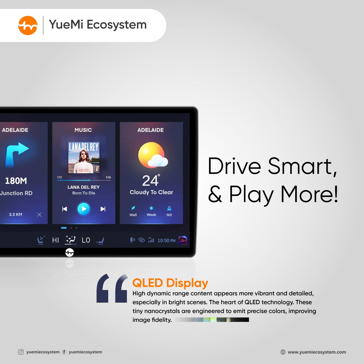 Yuemi E1 2GB+64GB Multimedia Player with CarPlay AndroidAuto DDR 2GB(DDR4)