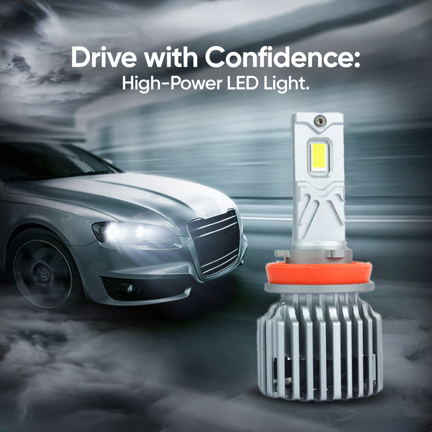 YueMi M100 200W LED Light (6000K) – Hi/Low (H4/H19)