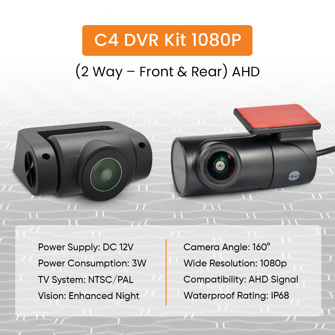 YueMi C4 DVR Kit 1080P (2 Way – Front & Rear) AHD – yuemiecosystemonline