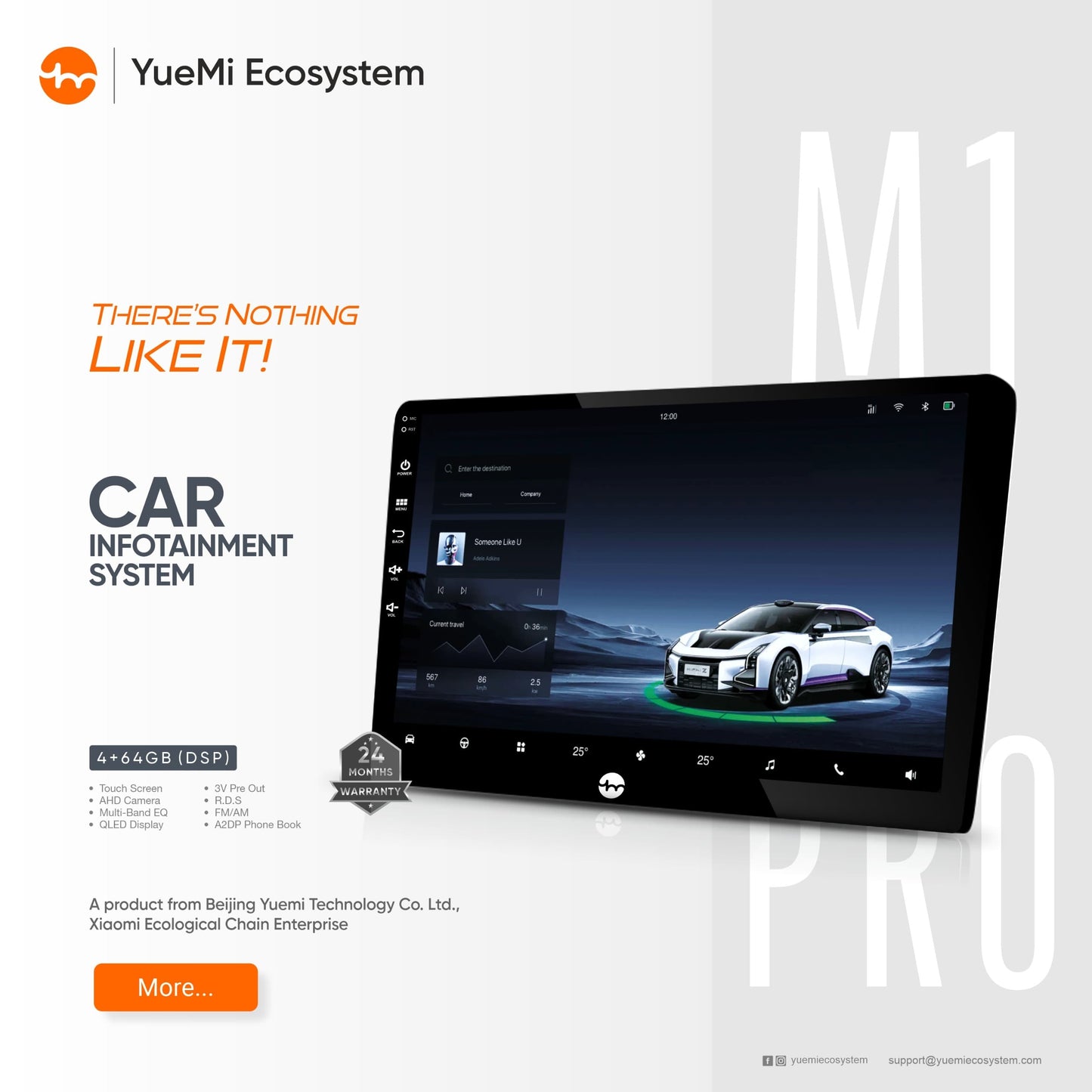YueMi M1 Pro Car Infotainment System 4+64GB(DSP)