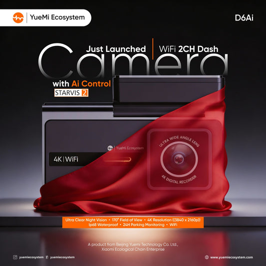 D6Ai-Yuemi Ecosystem WiFi 2CH 4K Dash Camera with Ai Control
