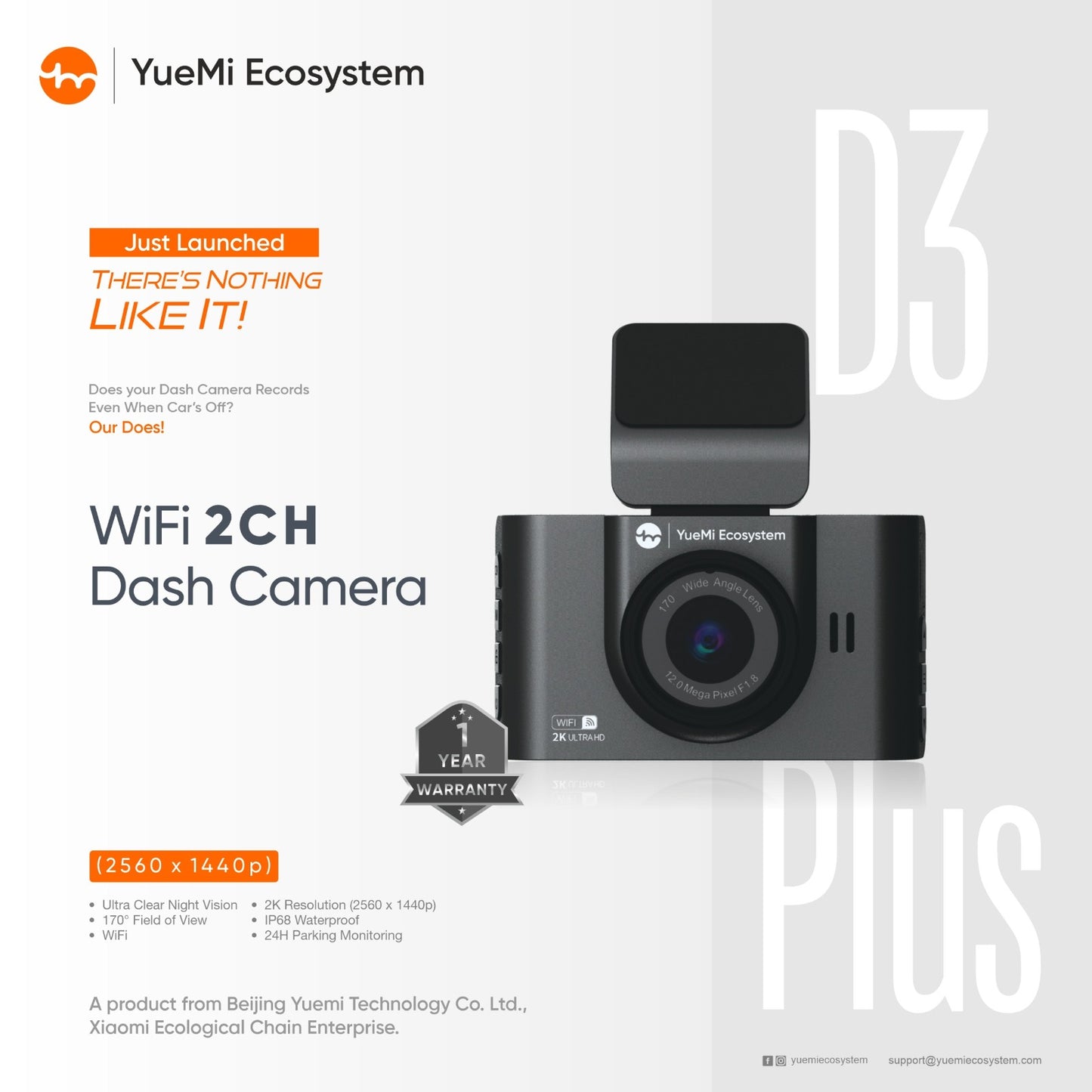 D3 Plus-Wifi 2CH Dash Camera