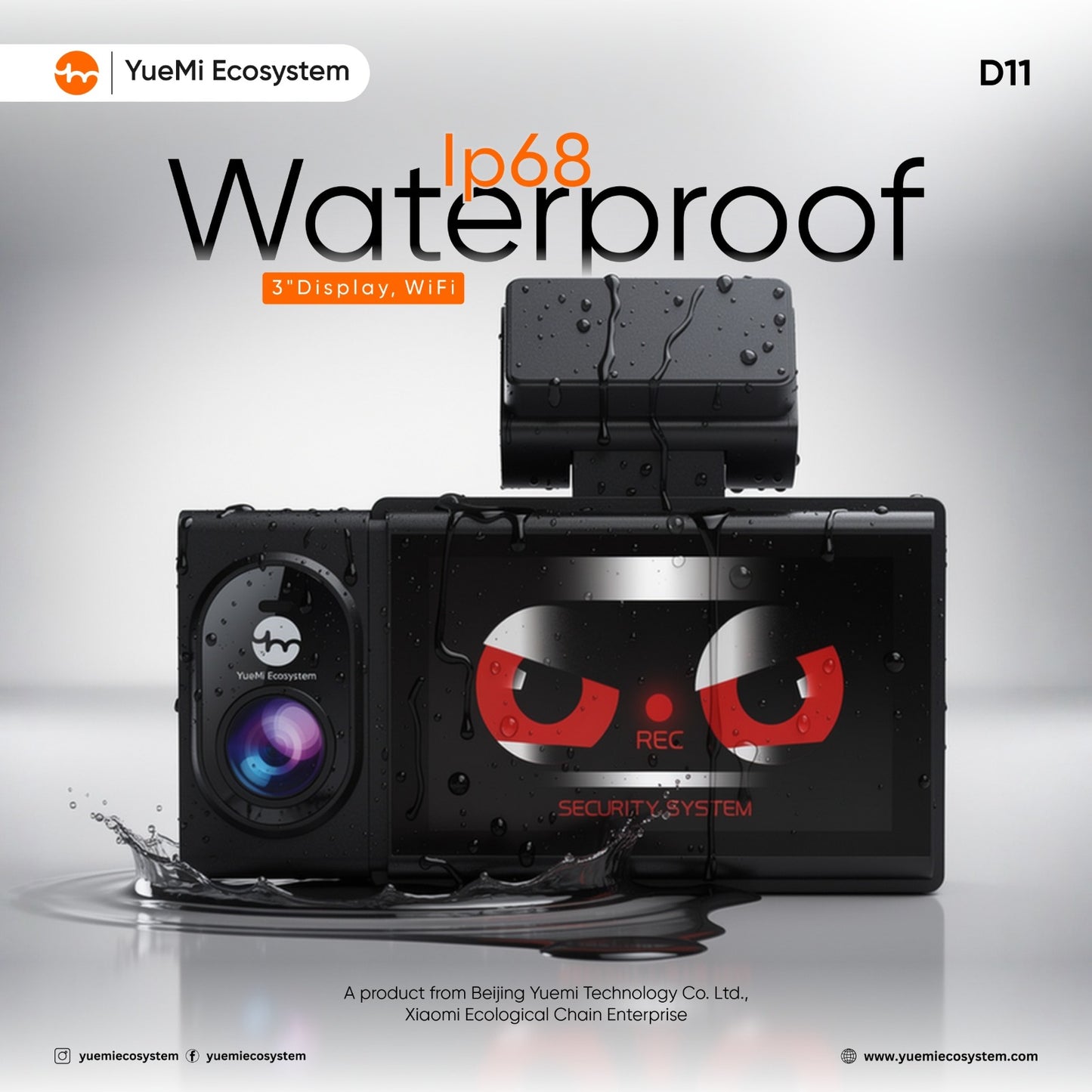 D11-Dual Screen 2 CH Dash Camera with Ai Control