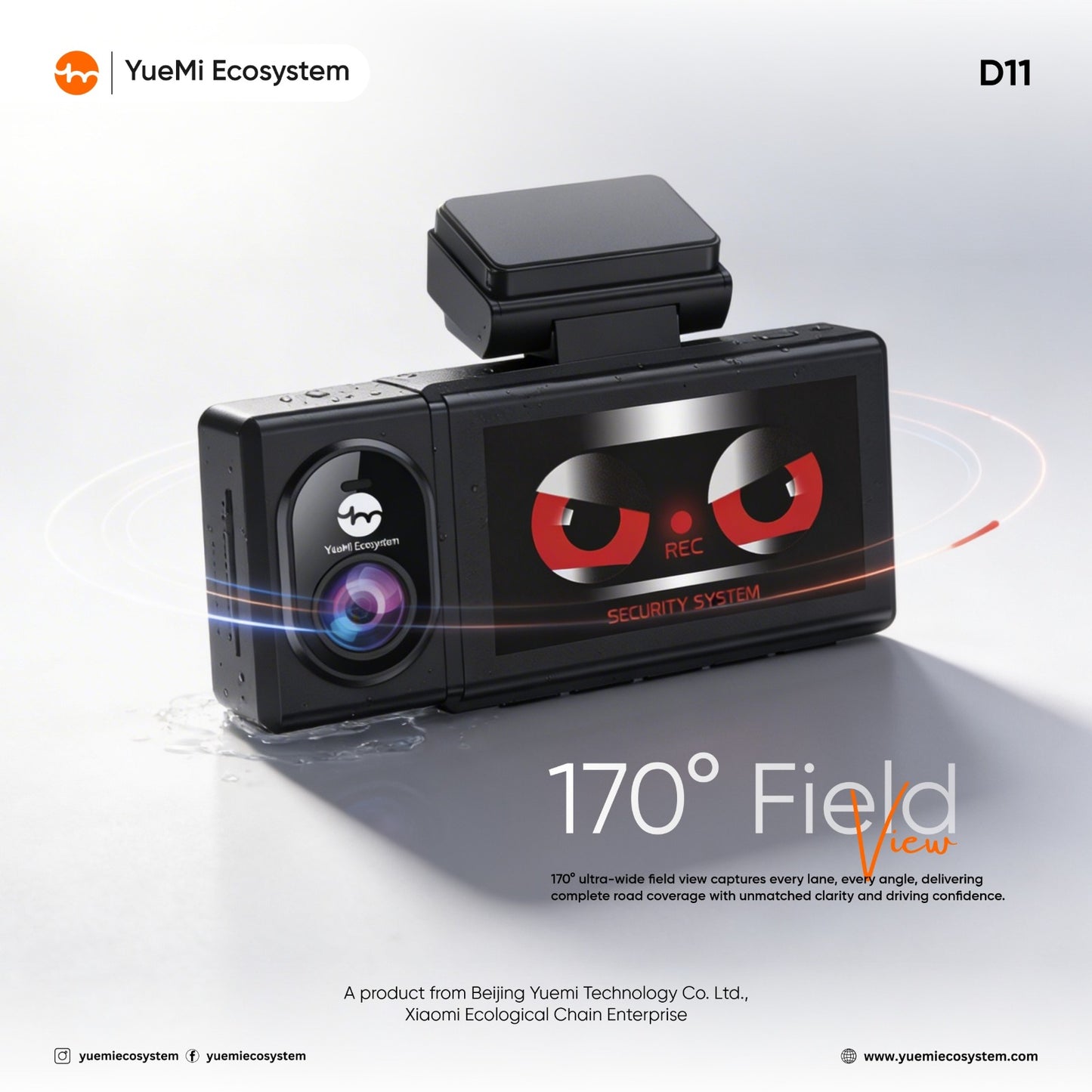 D11-Dual Screen 2 CH Dash Camera with Ai Control