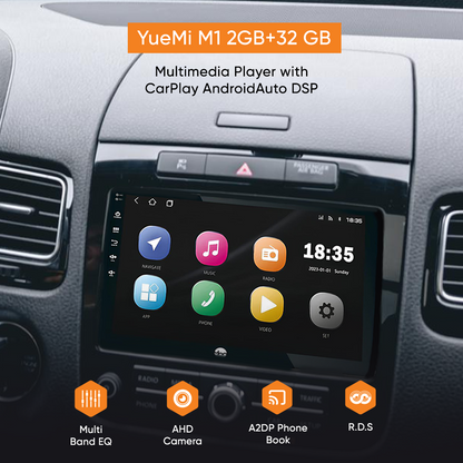 YueMi M1  2GB+32 GB Multimedia Player with CarPlay AndroidAuto DSP (DDR 4 RAM)